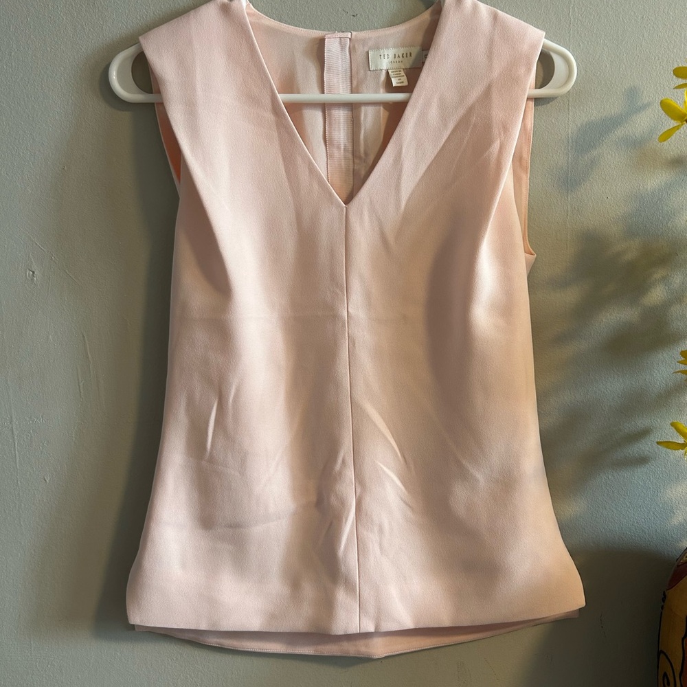 Ted Baker Soft Pink V-Neck Blouse